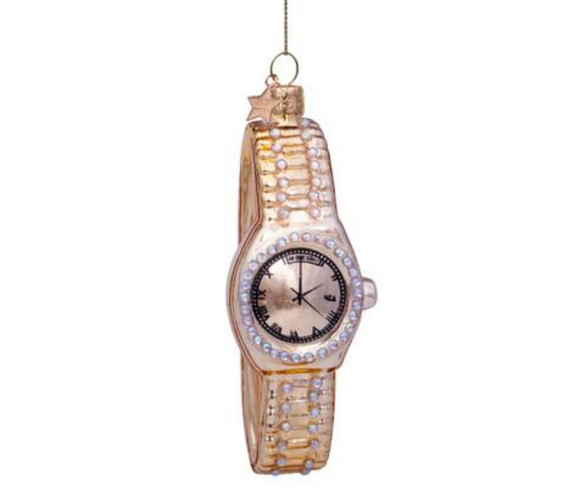Ornament gold watch H10cm
