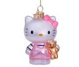 Ornament glass Hello Kitty pink/bear H9cm
