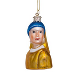 Ornament glass girl with a pearl earring vermeer H8cm