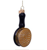 Ornament glass black hair brush H11cm