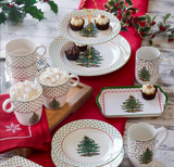 Christmas Tree Polka Dot Stackable Mugs set