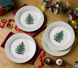Christmas Tree Polka Dot S/4 Dessert Plates