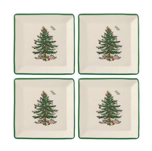Christmas Tree Tidbit Plates S/4 5
