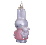 Ornament glass Nijntje/Miffy baby pink w/bear H11cm w/box