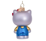 Ornament glass Hello Kitty blue pantsuit H9cm w/box