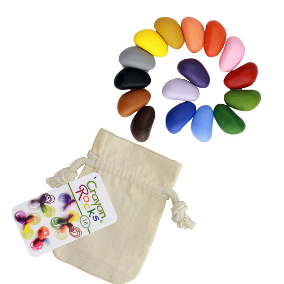 16 colors crayon rocks in a bag