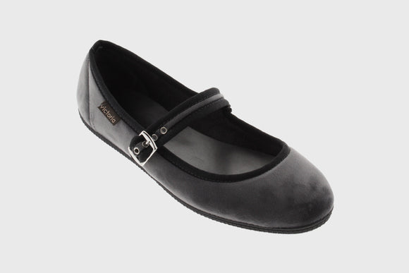 Velvet Maryjane shoes (grey)