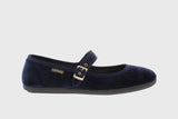 Velvet Maryjane shoes (deep blue)
