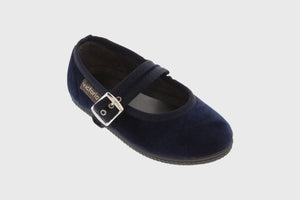 Kids Velvet Maryjane shoes (deep blue)