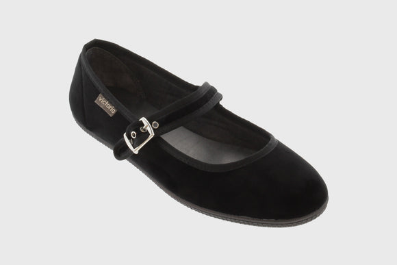 Velvet Maryjane shoes (black)